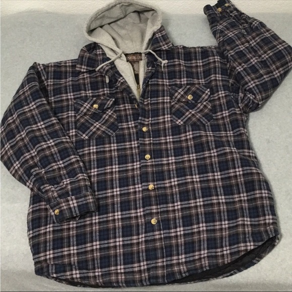 Moose Creek Jackets & Coats Moose Creek Hooded Flannel Zip Button